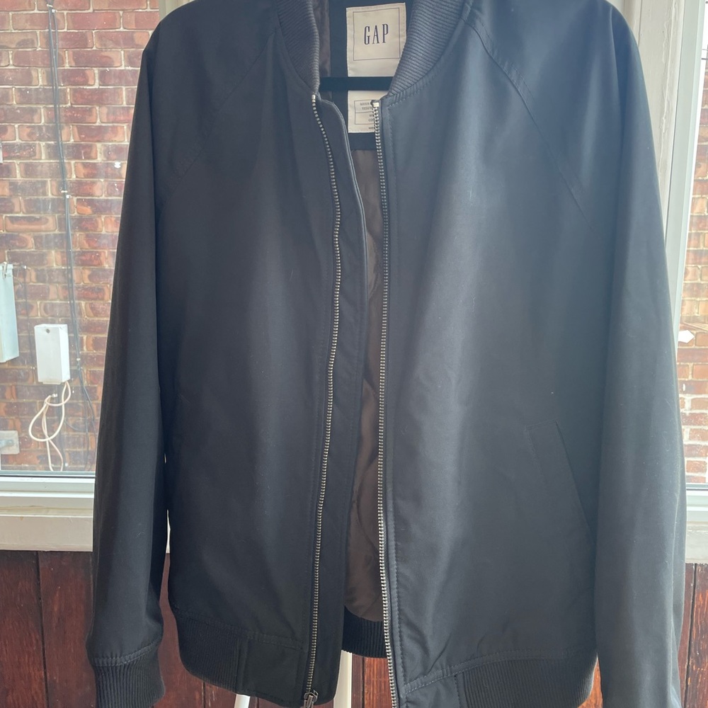 GAP Men's Raglan Black Bomber Jacket